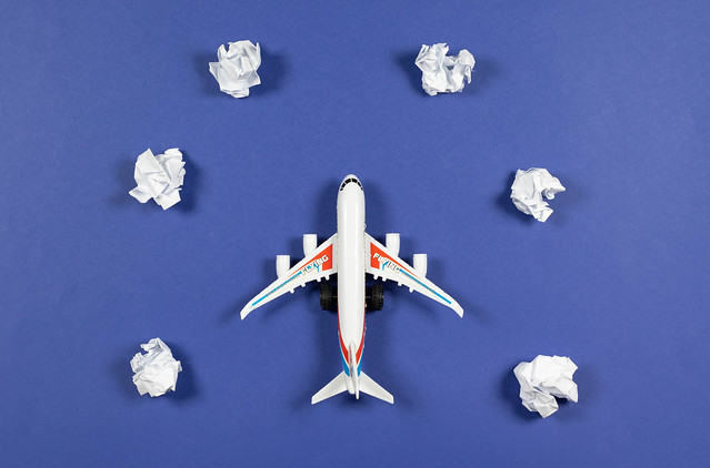 Plane toy on blue sky